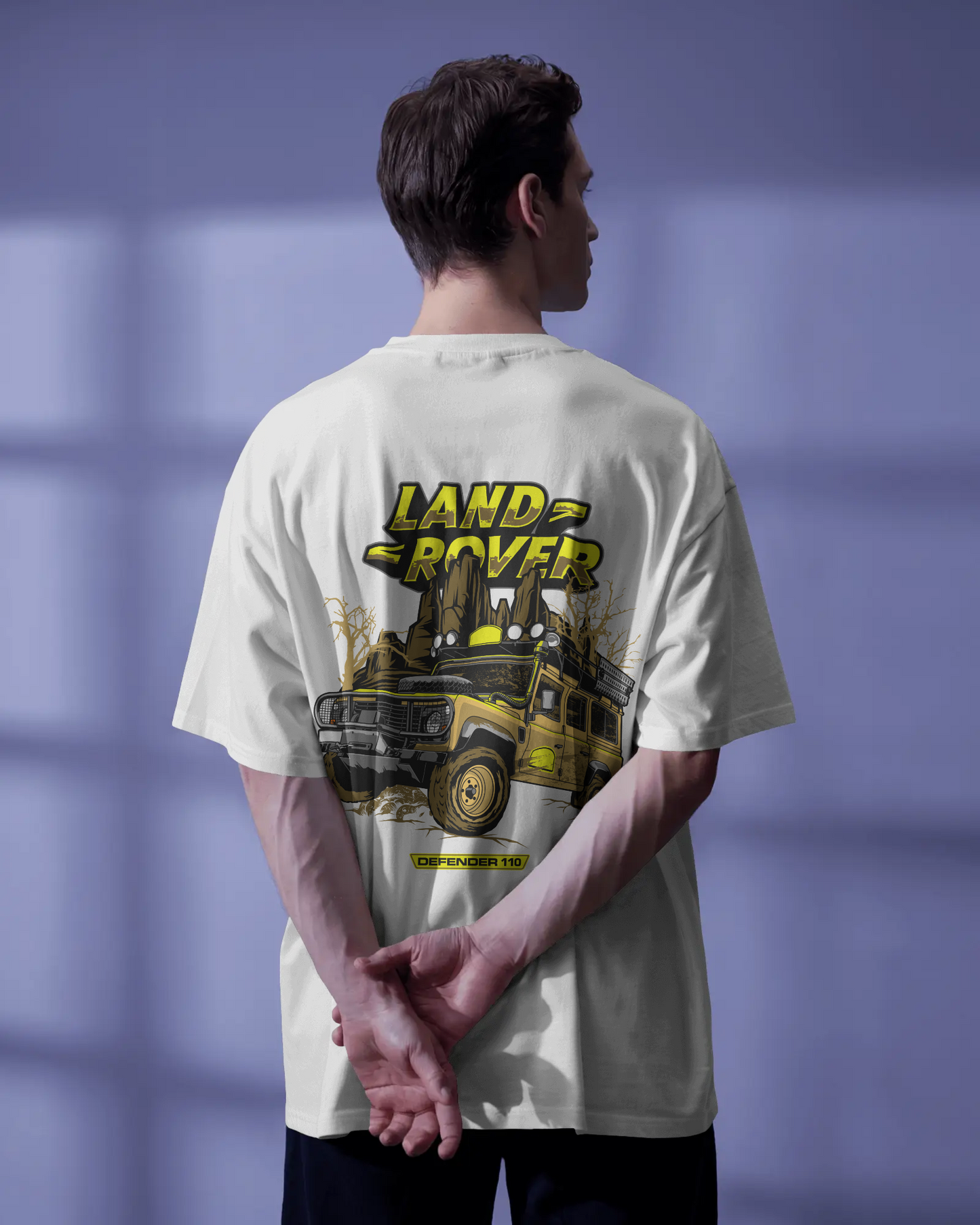 LAND ROVER – Oversized Graffiti Skull T-Shirt | 100% Cotton | Down Shoulder Fit