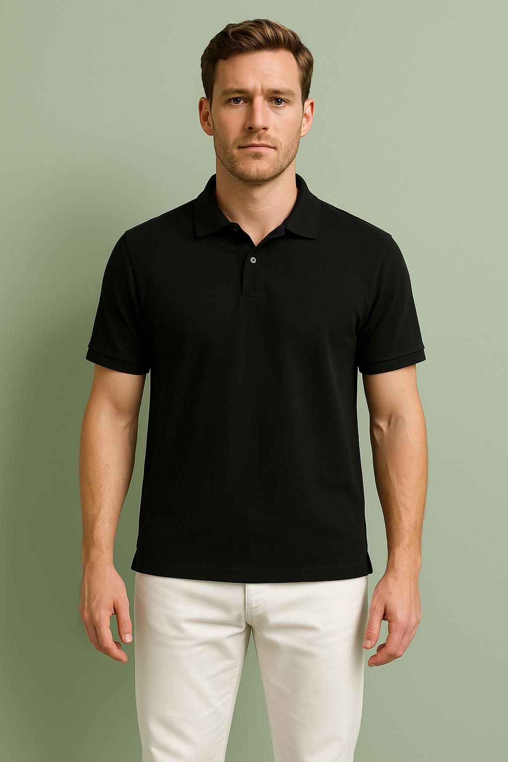 Rebelroarr Premium Pure Cotton Black Polo T-Shirt for Men