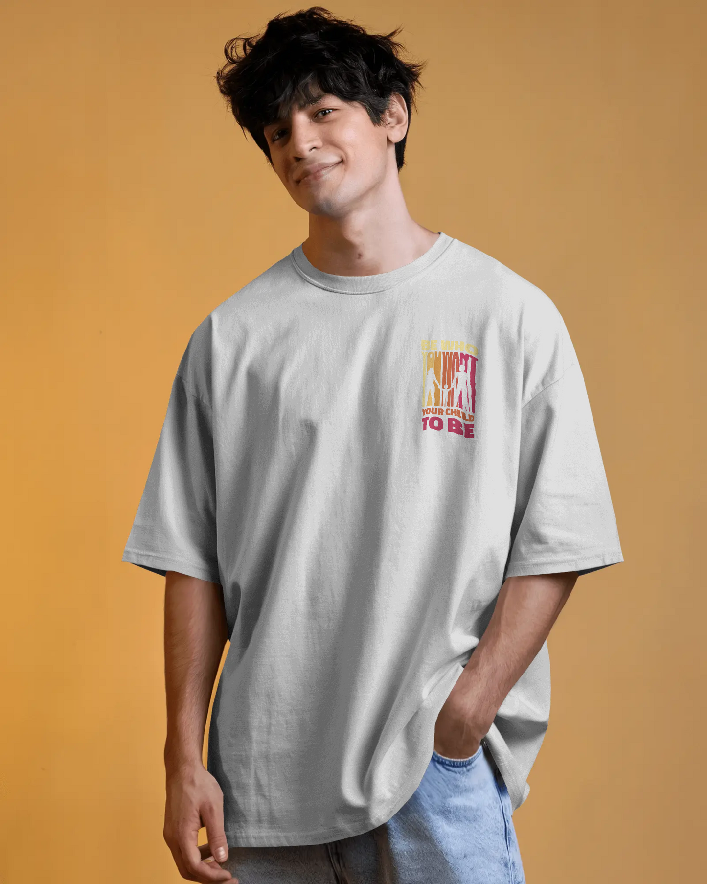 BE WHO YOU WANT Tee – Oversized Fit Downshoulder T-Shirt 100% Cotton