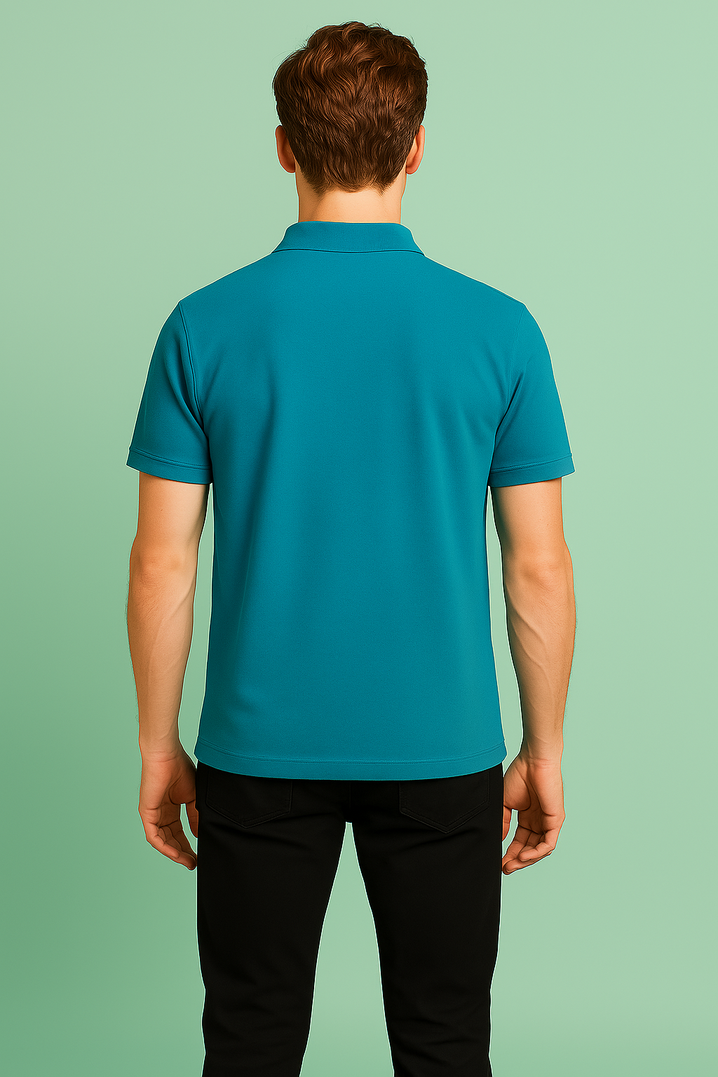 Rebelroarr Premium Pure Cotton Sky Blue Polo T-Shirt for Men