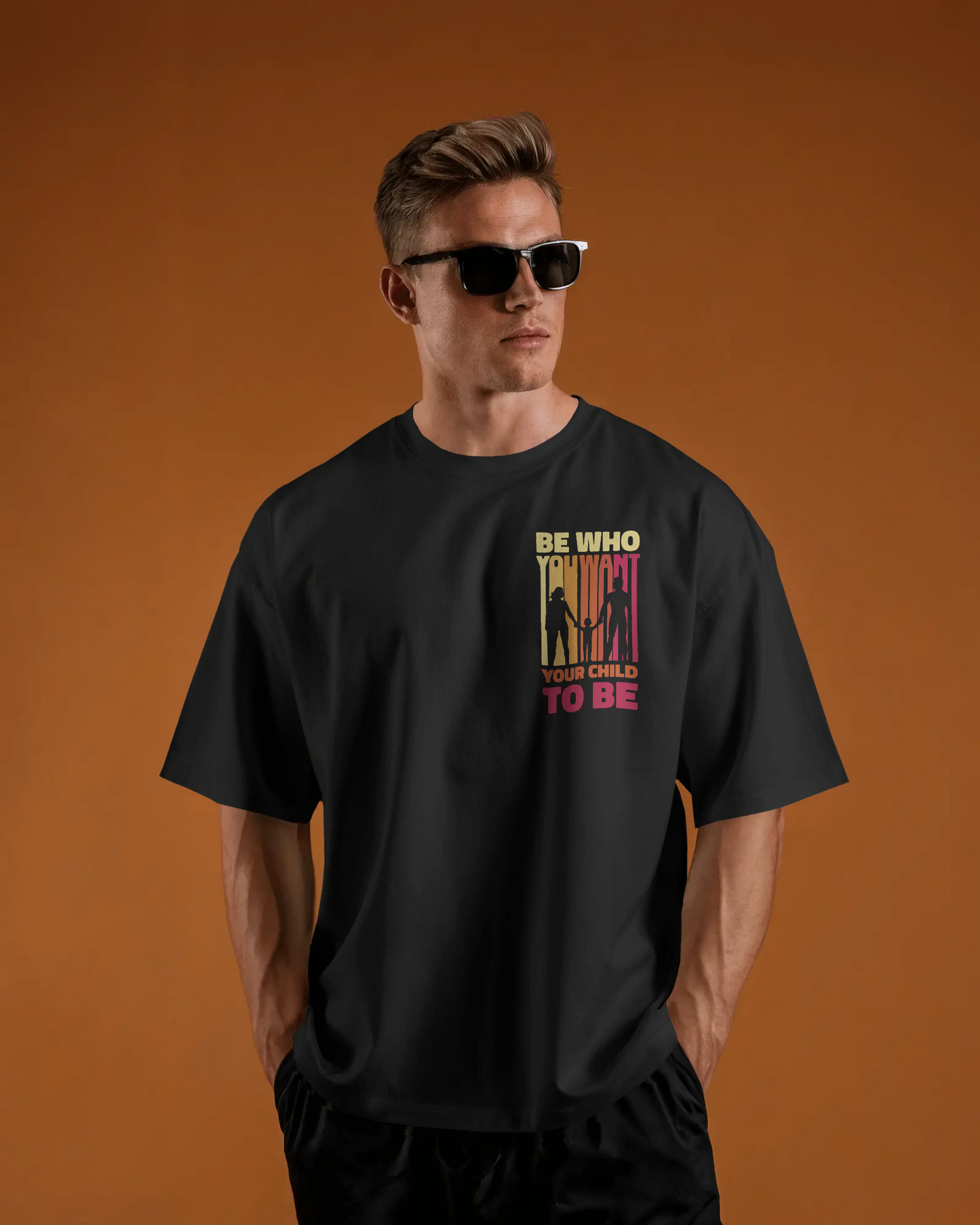 BE WHO YOU WANT Tee – Oversized Fit Downshoulder T-Shirt 100% Cotton