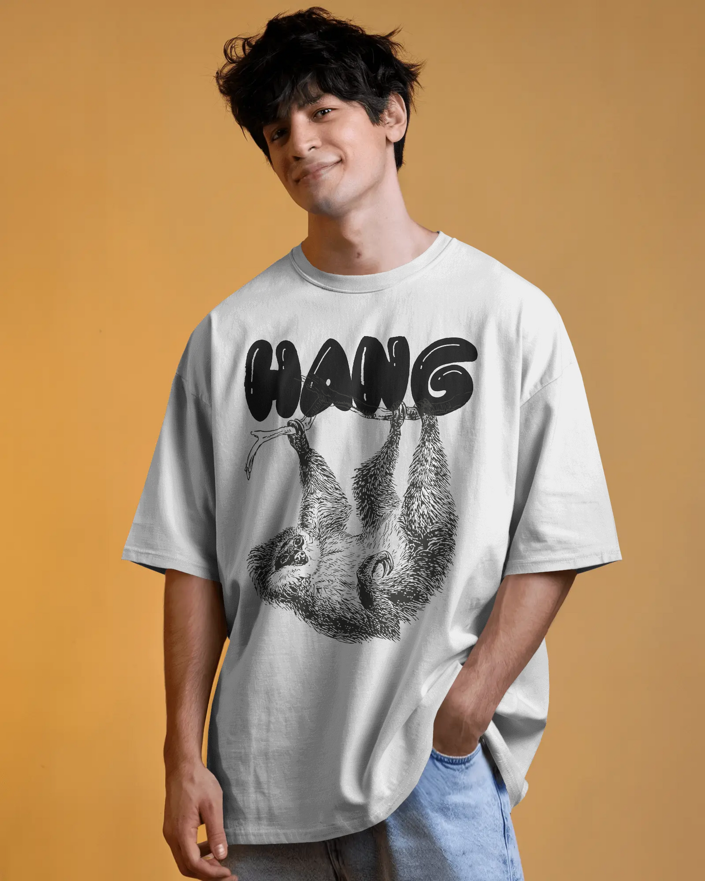 HANG ON SLOTH Graphic Tee – Chill in Style – Pure Cotton