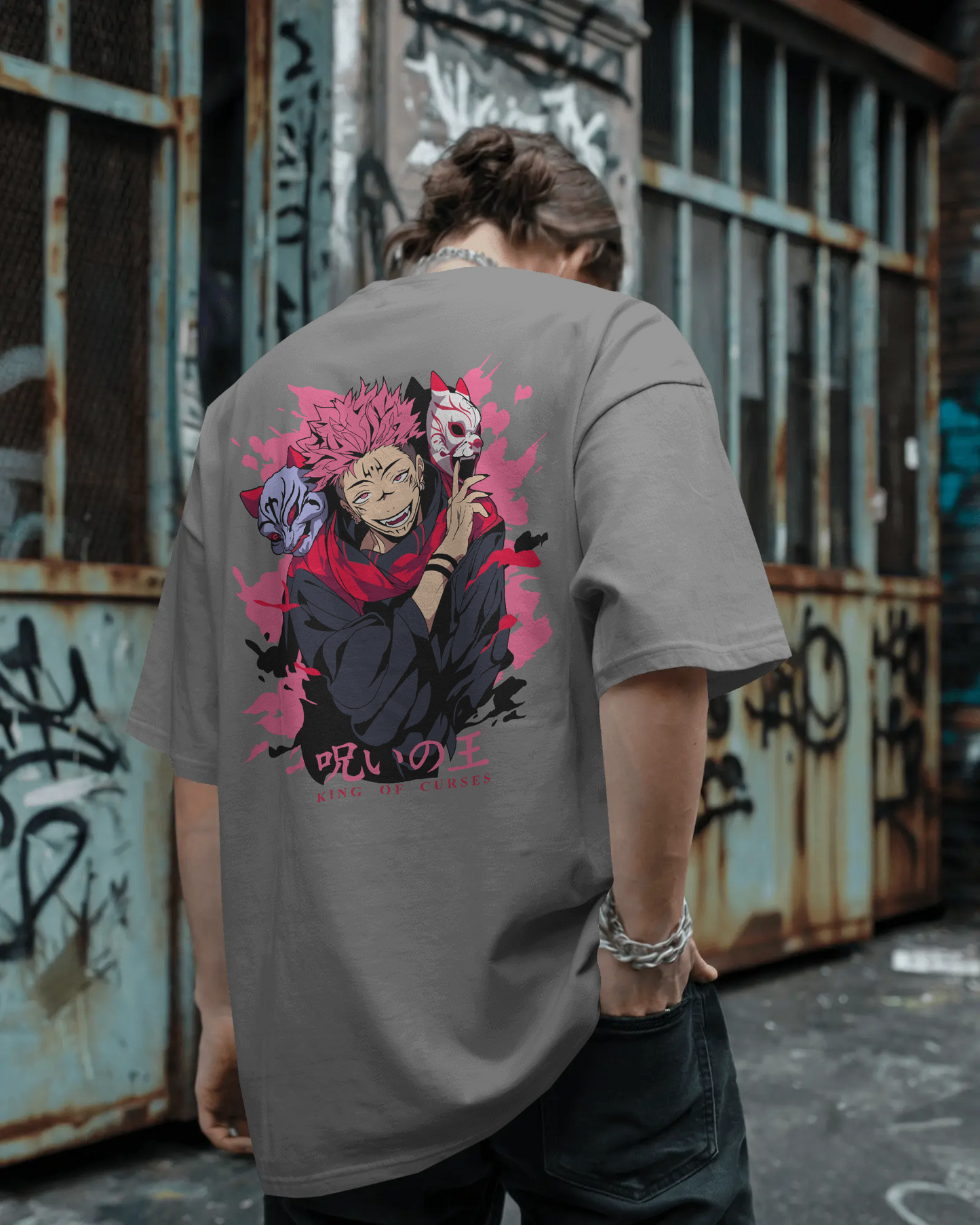 Graffiti Skull Downshoulder T-Shirt – Pure Cotton