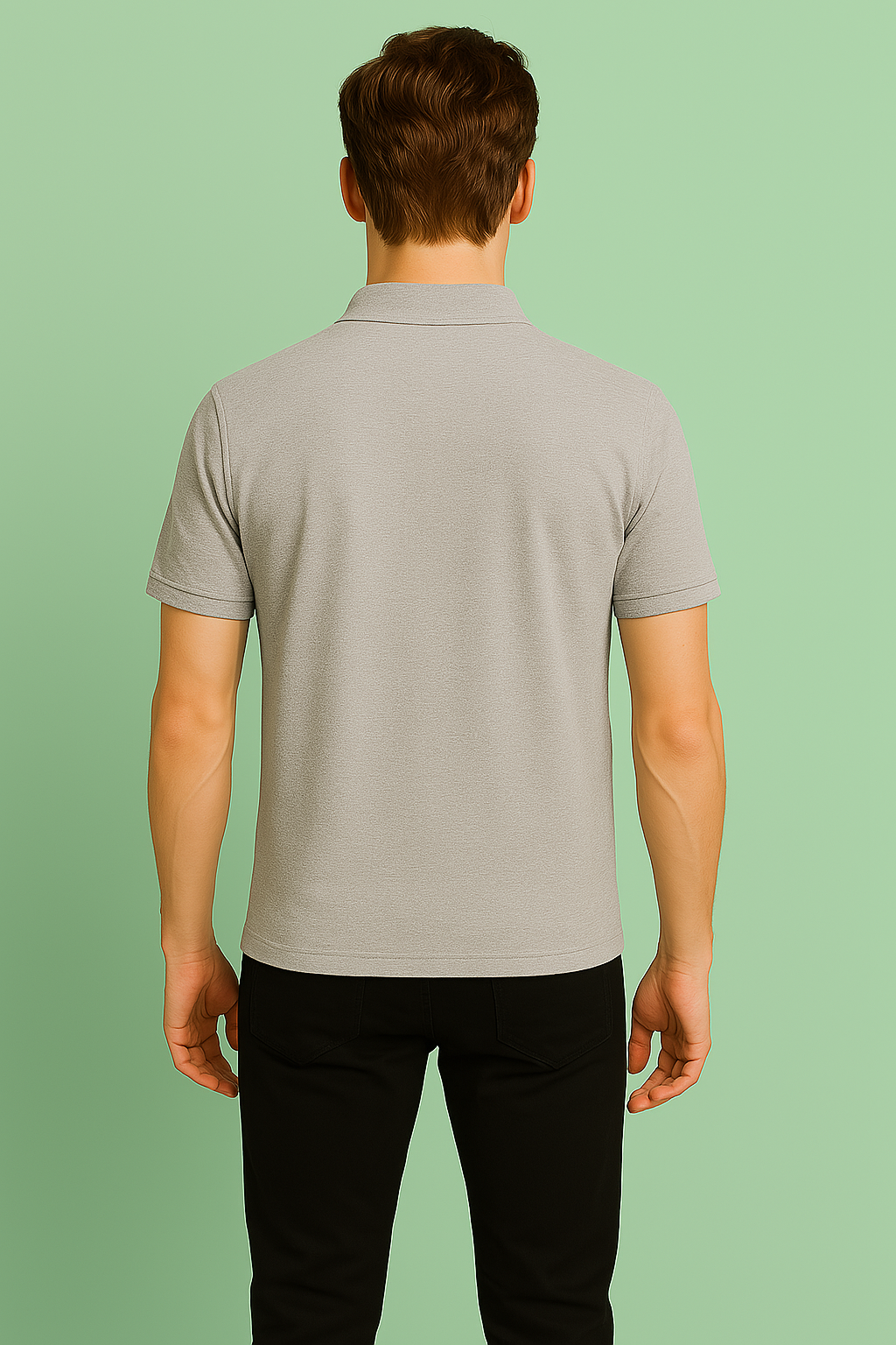 Premium Pure Cotton Light Grey Polo T-Shirt for Men