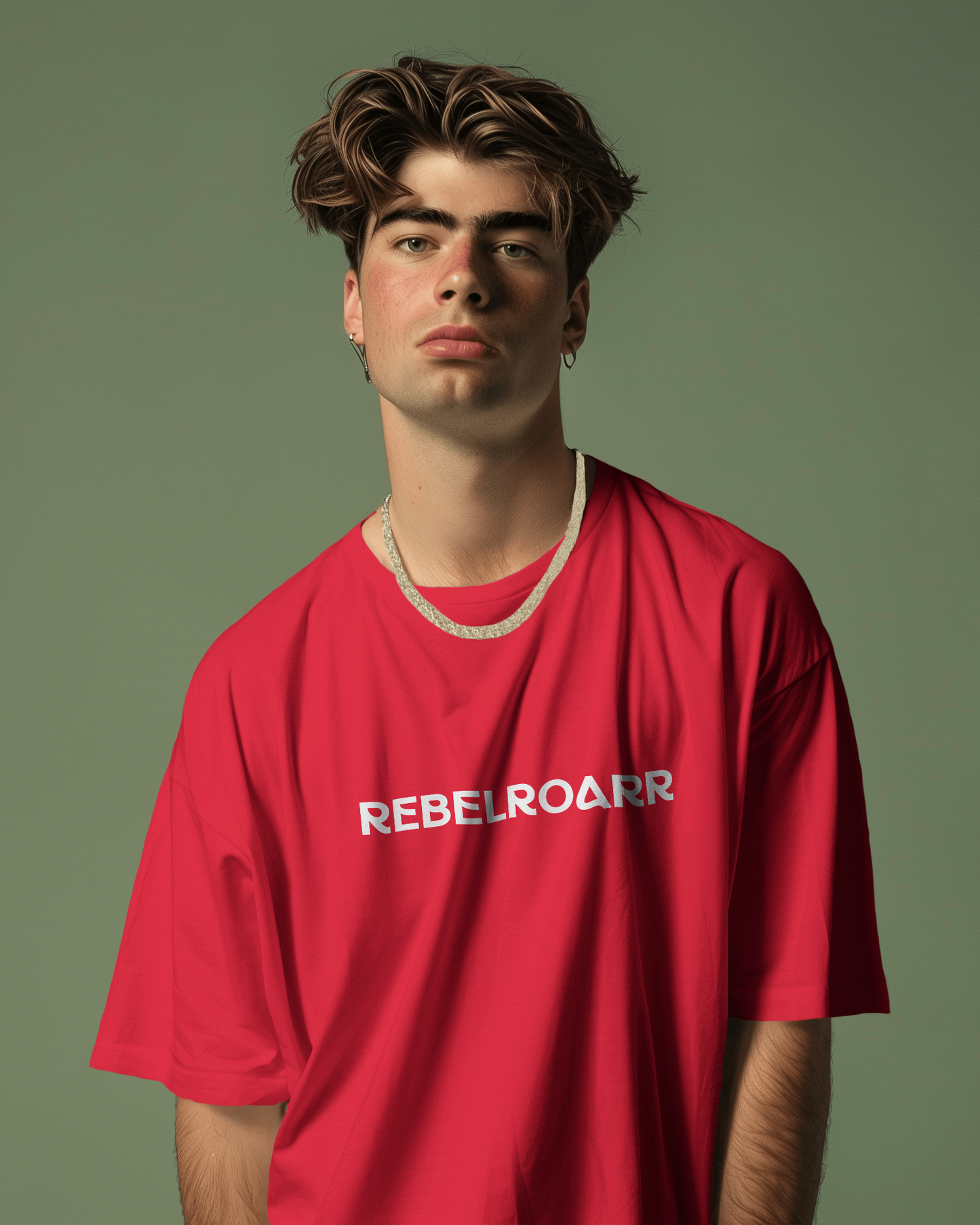 Rebel Roar Downshoulder Charcoal T-Shirt
