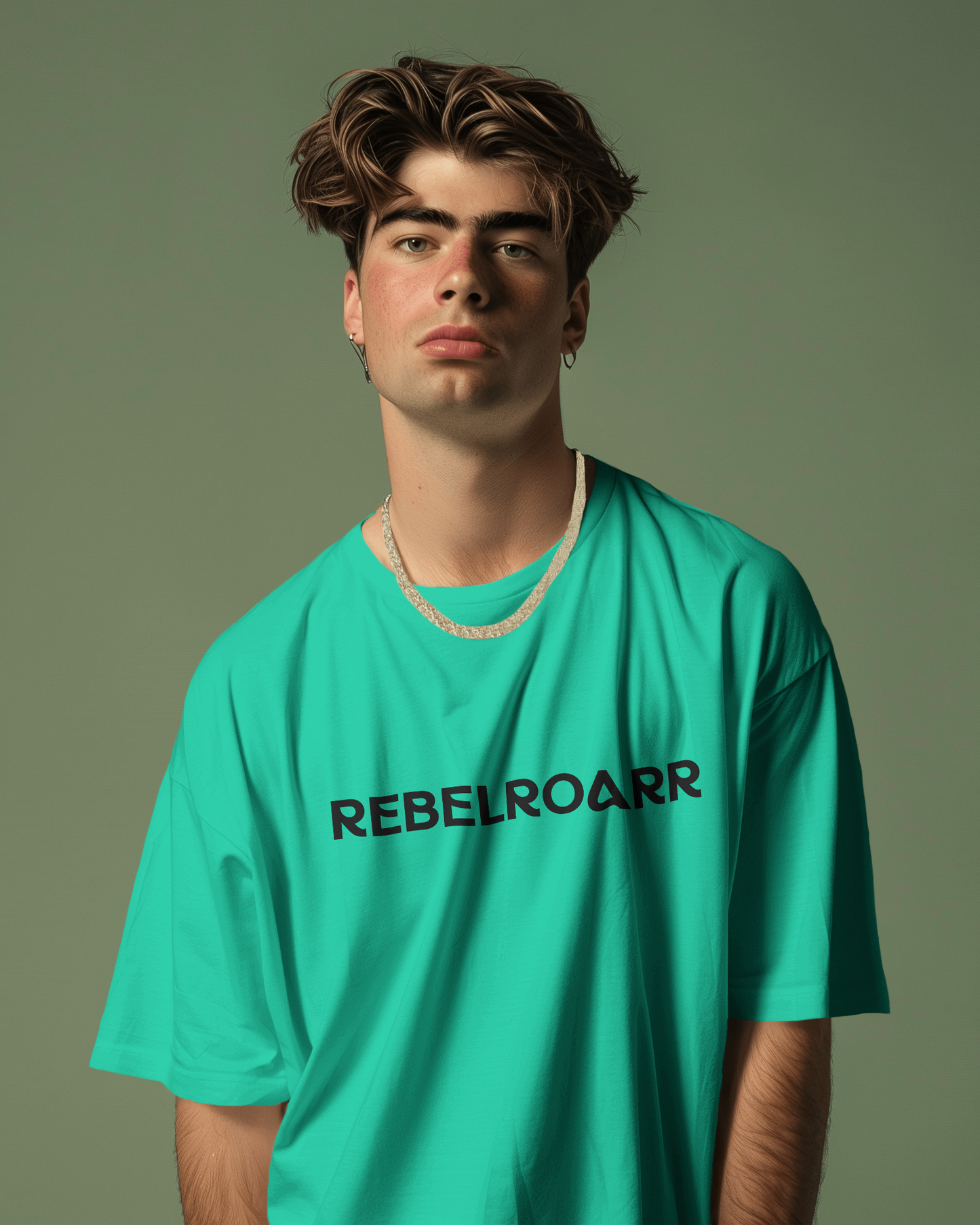 Rebel Roar Downshoulder Charcoal T-Shirt