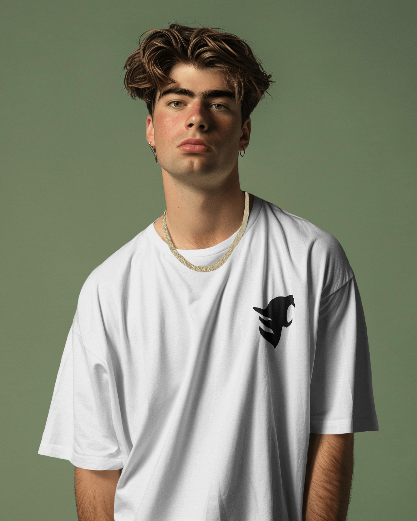 “OWN” Box Logo Oversized T-Shirt – Charcoal Black