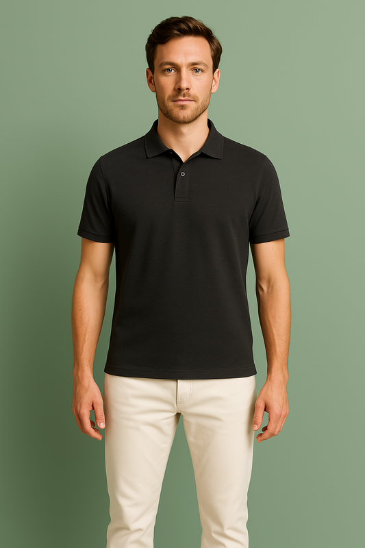 Rebelroarr Premium Pure Cotton Dark Grey  Polo T-Shirt for Men