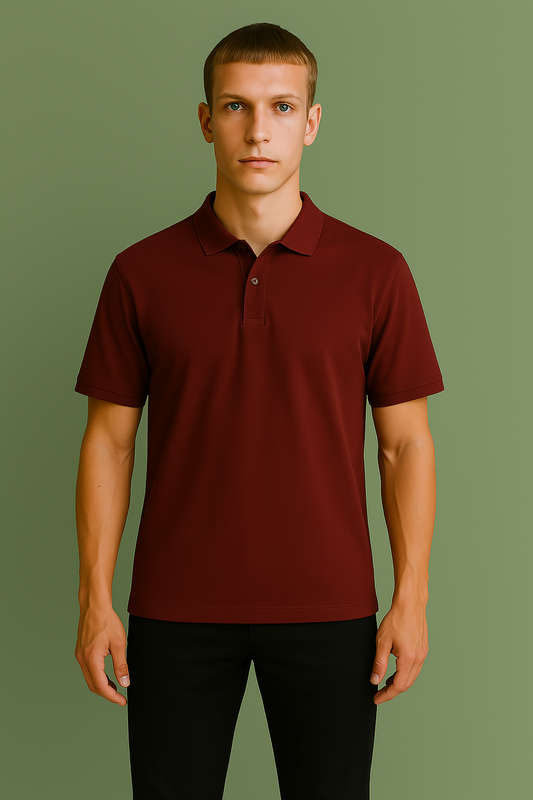 Rebelroarr Premium Pure Cotton Maroon Polo T-Shirt for Men