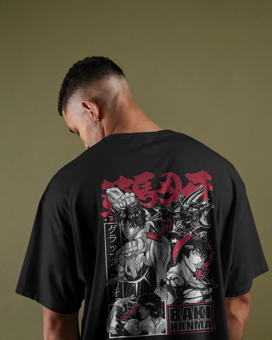 BAKI HANMA STREET FIGHTER GRAPHIC TEE - PURE COTTON