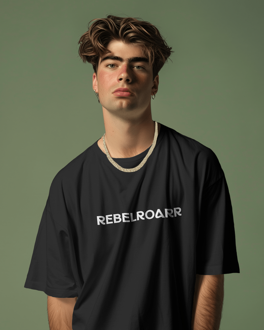 Rebel Roar Downshoulder Charcoal T-Shirt