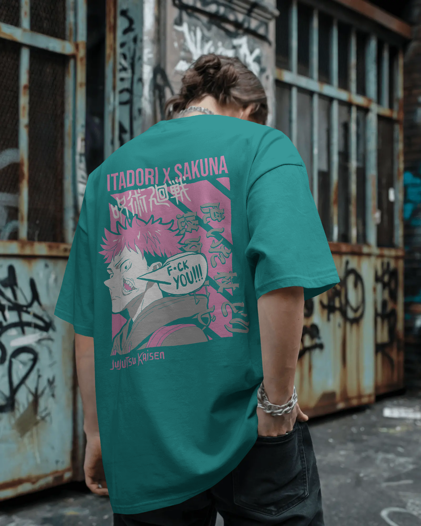 Arcade Samurai –  Japanese Graphic Oversized T-Shirt | 100%  Cotton | Down Shoulder Fit