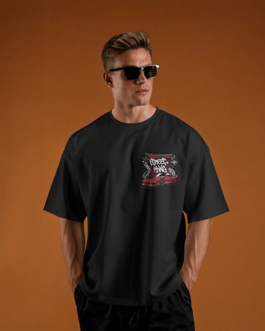 Street King – Black Oversized T-Shirt | Pure Cotton | Street Minimal Grunge
