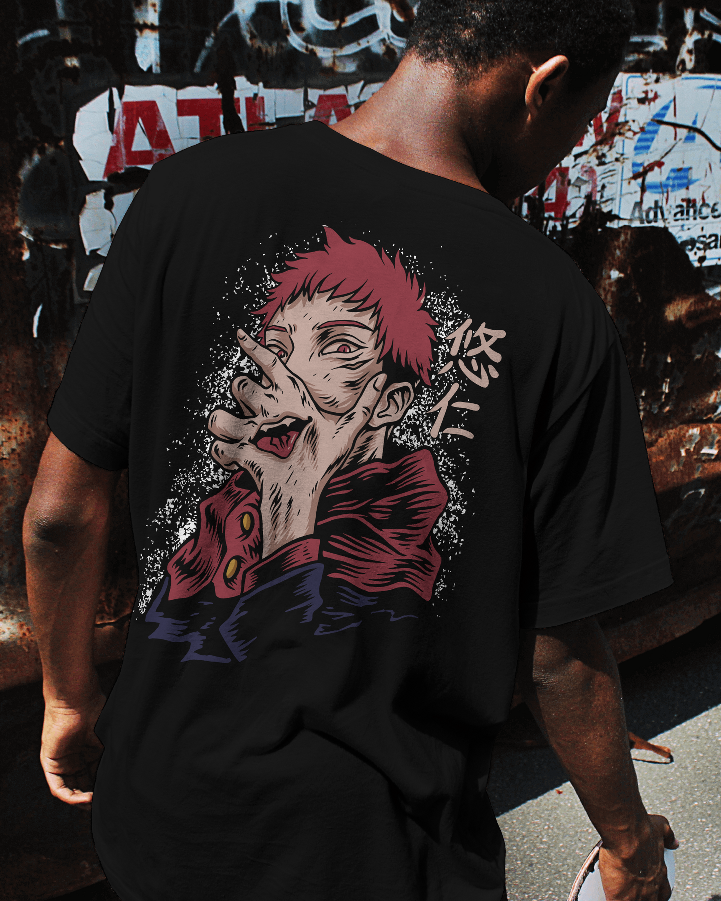 Cursed Howl – Oversized Down Shoulder Anime Graphic T-Shirt (Pure Cotton)