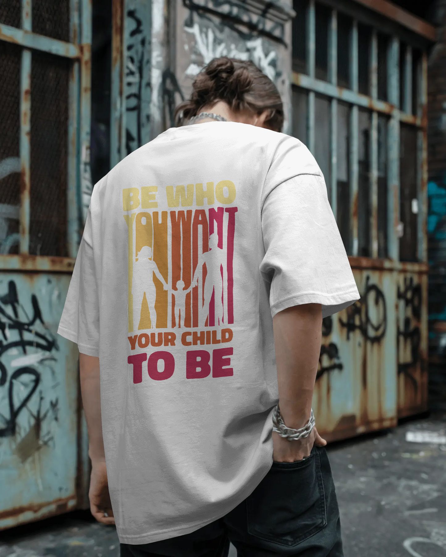 BE WHO YOU WANT Tee – Oversized Fit Downshoulder T-Shirt 100% Cotton
