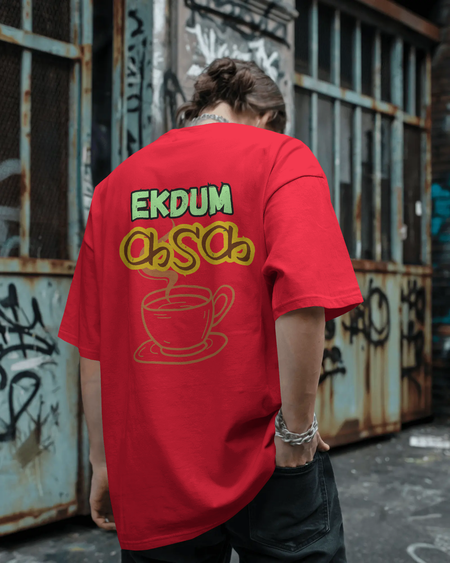 "Ekdum Kadak Chai" White Graphic T-Shirt – Pure Cotton